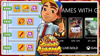 Subway Surfers Ano Novo Lunar 2022 | Xbox Games With Gold de Fevereiro | Recorde com Jack