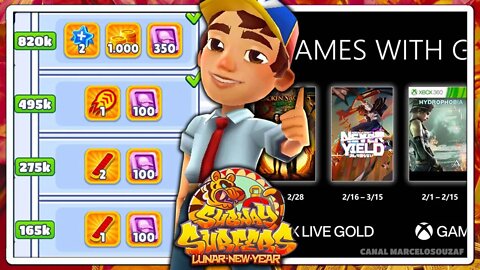 Subway Surfers Ano Novo Lunar 2022 | Xbox Games With Gold de Fevereiro | Recorde com Jack