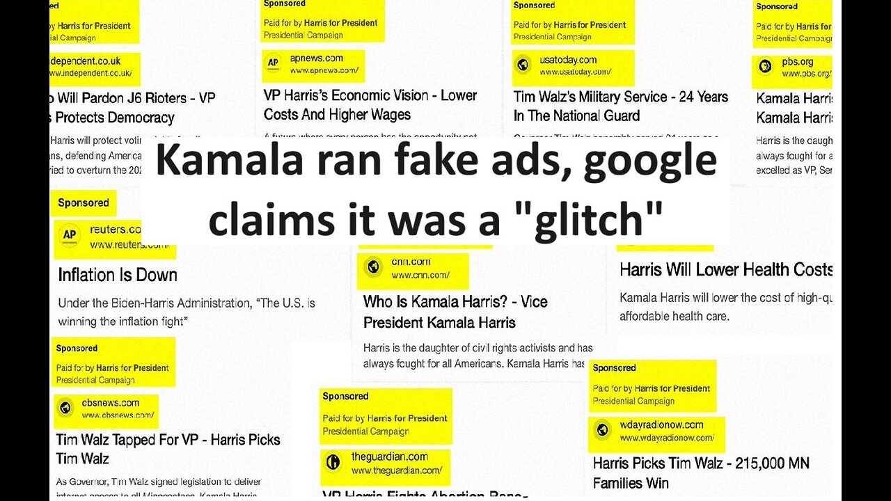 Kamala busted for fake ads, Google claims it was a "glitch"