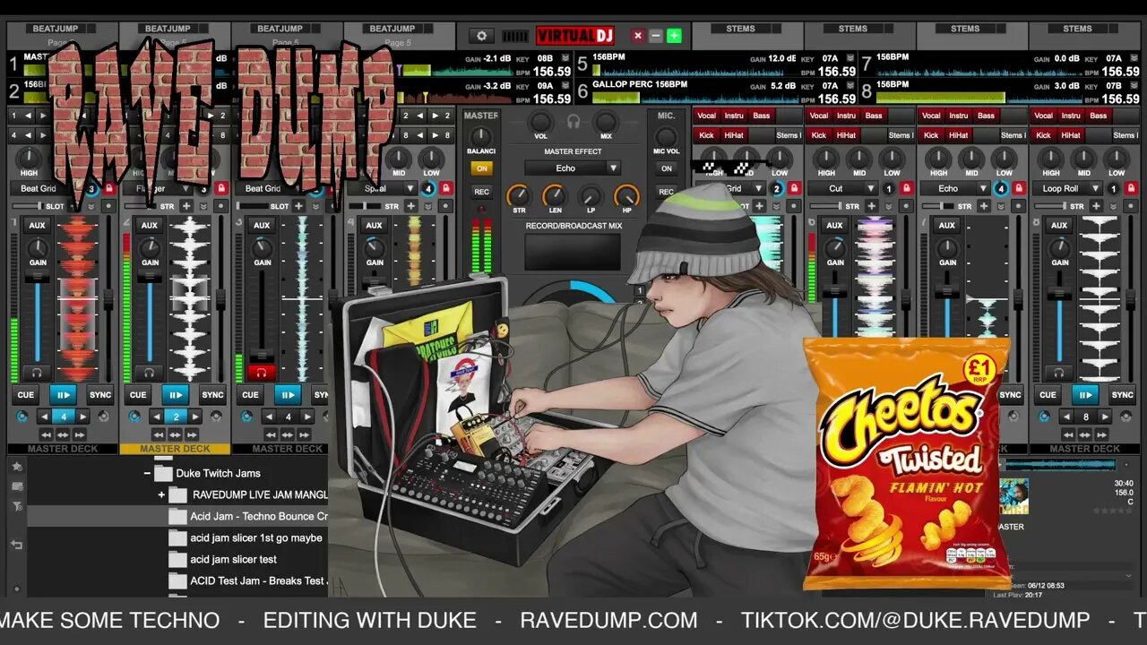 Live REMIX SESSION - Part 1 - Techno HARDWARE VS V-DJ With DUKE