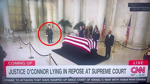 An Honor Guard member collapsed on live television in front of Judge Sandra Day O'Connor's casket