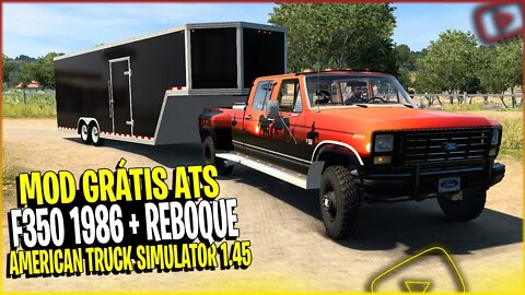 Ford F350 1986 + Reboque de Animais American Truck Simulator Versão 1.45