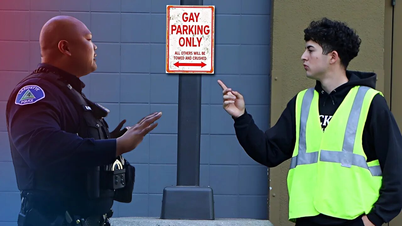 Gay Parking Only Sign Prank! (COPS CALLED)