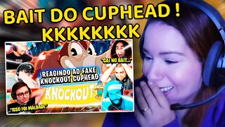 REACT - STREAMERS REAGINDO AO FAKE KNOCKOUT NO CUPHEAD - DLC THE DELICIOUS LAST COURSE