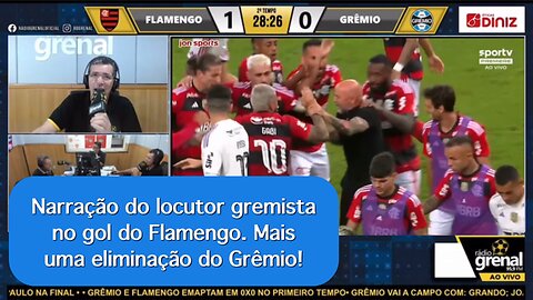 Narração do locutor gremista no gol do Flamengo. Mais uma eliminação do Grêmio!