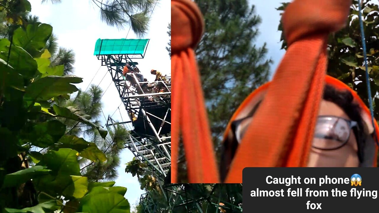 A teenage boy almost fell while playing flying fox😱😢