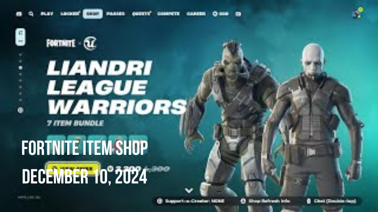 Fortnite Item Shop|December 10, 2024(*New* Liandri League Warriors Bundle & More)