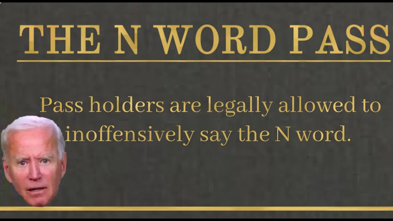 Alright who gave Joe Biden the N Word Pass?