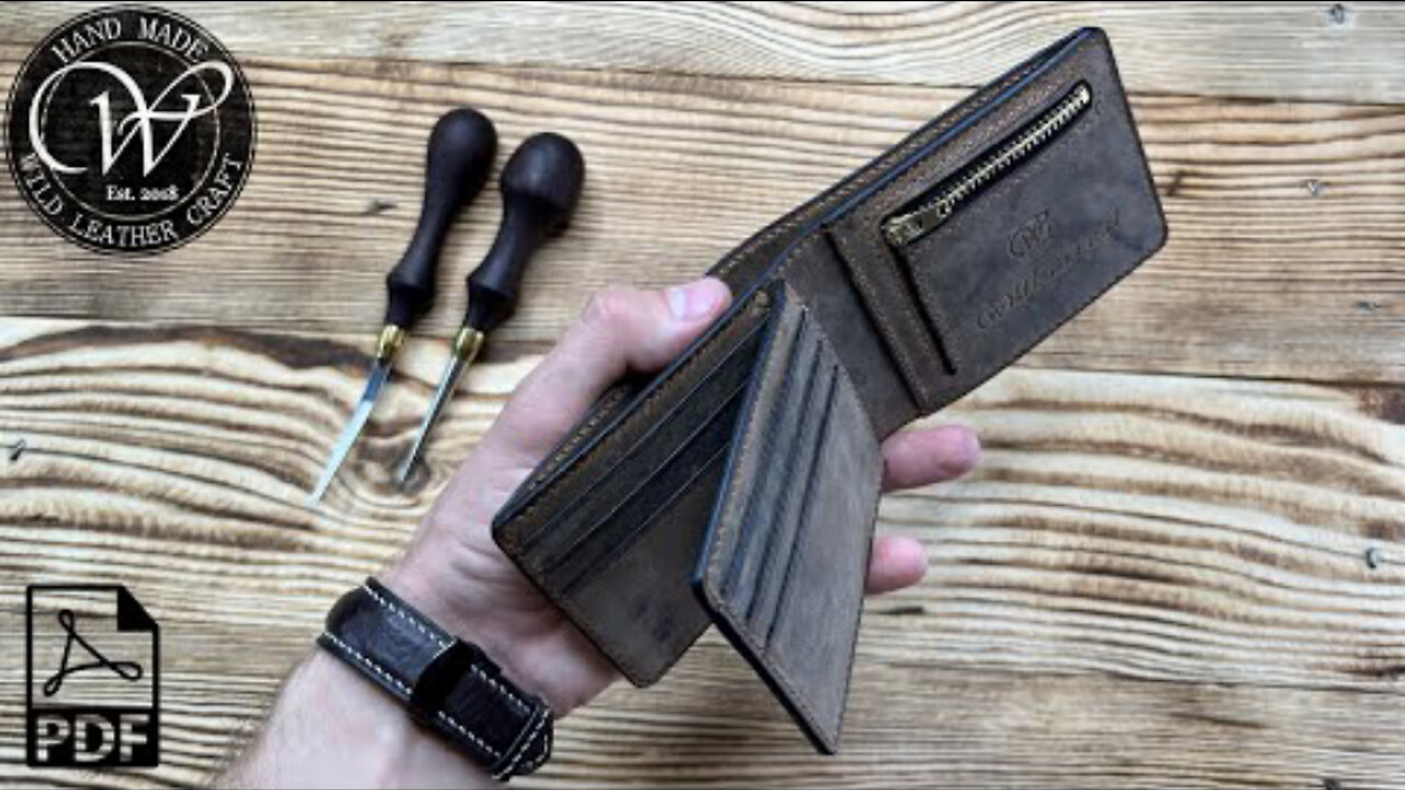 Making a Bi-fold wallet from Pull-Up leather Tobacco