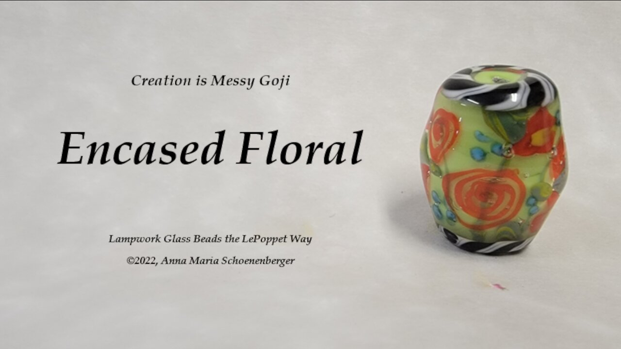 Lampwork Glass Beads: CIM Goji Encased Florals