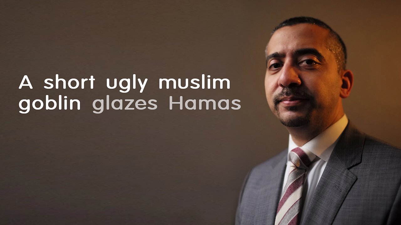 A short ugly Muslim goblin glazes Hamas