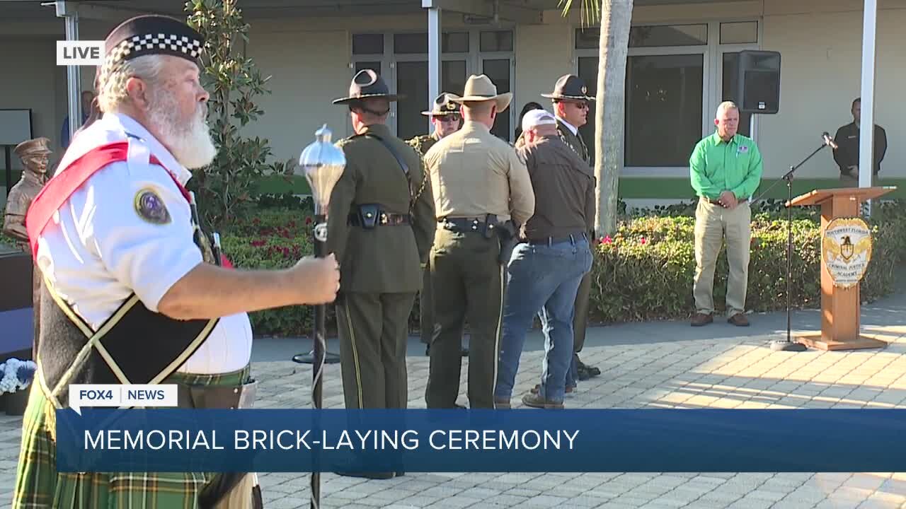 Memorial brick laying ceremony for FWC Officer Julian Keen