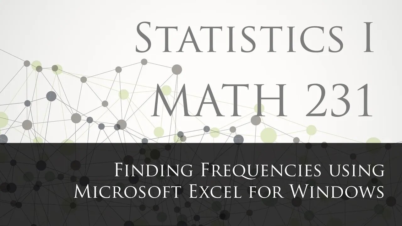 Finding Frequencies in Microsoft Excel for Windows