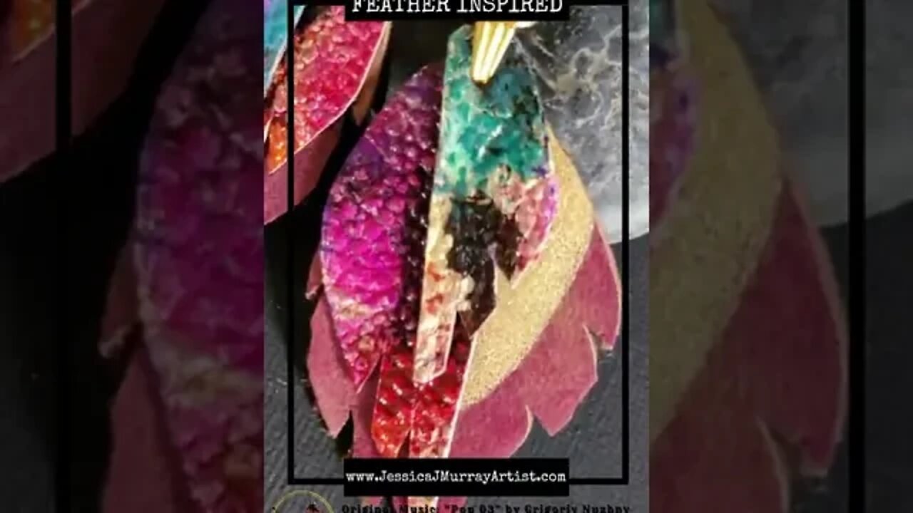 MIDAS COLORS, 2 inch, leather feather earrings