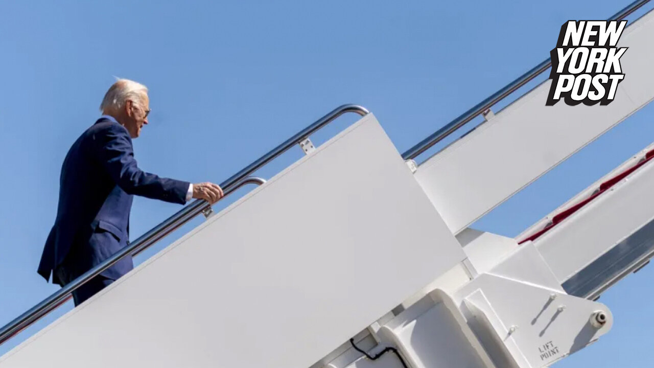 Biden nearly stumbles while boarding Air Force One