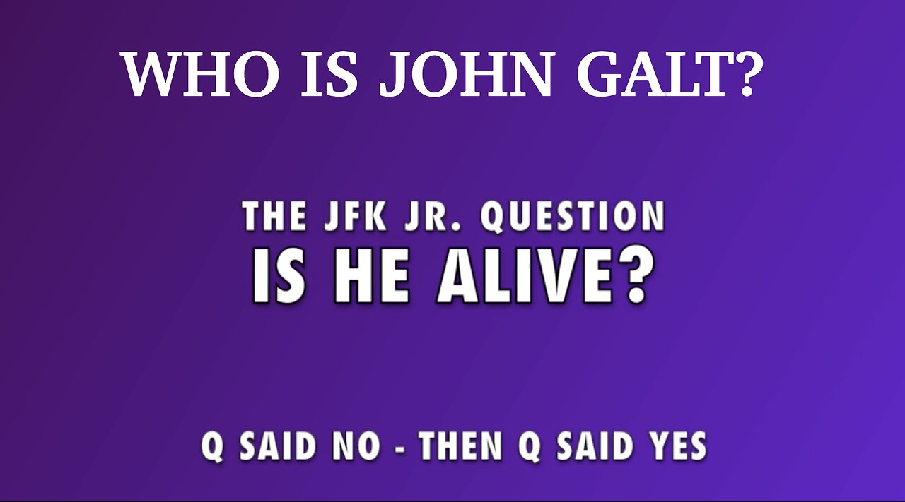 THE JFK Jr. QUESTION - IS HE ALIVE? TY JGANON, SGANON