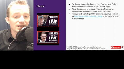 Two New Interviews With Hardware And Firmware Embedded Engineers And Upcoming Live Workshop Info