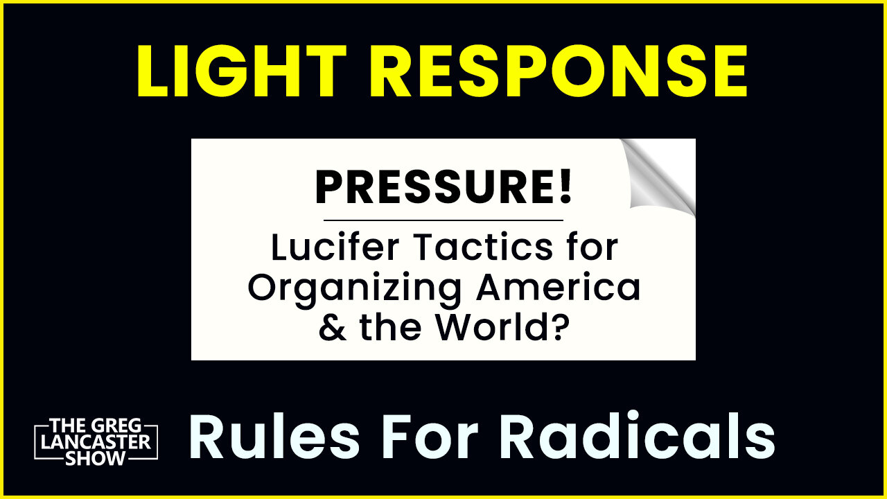 PRESSURE! Are They Using Tips from Lucifer to organize America and the World