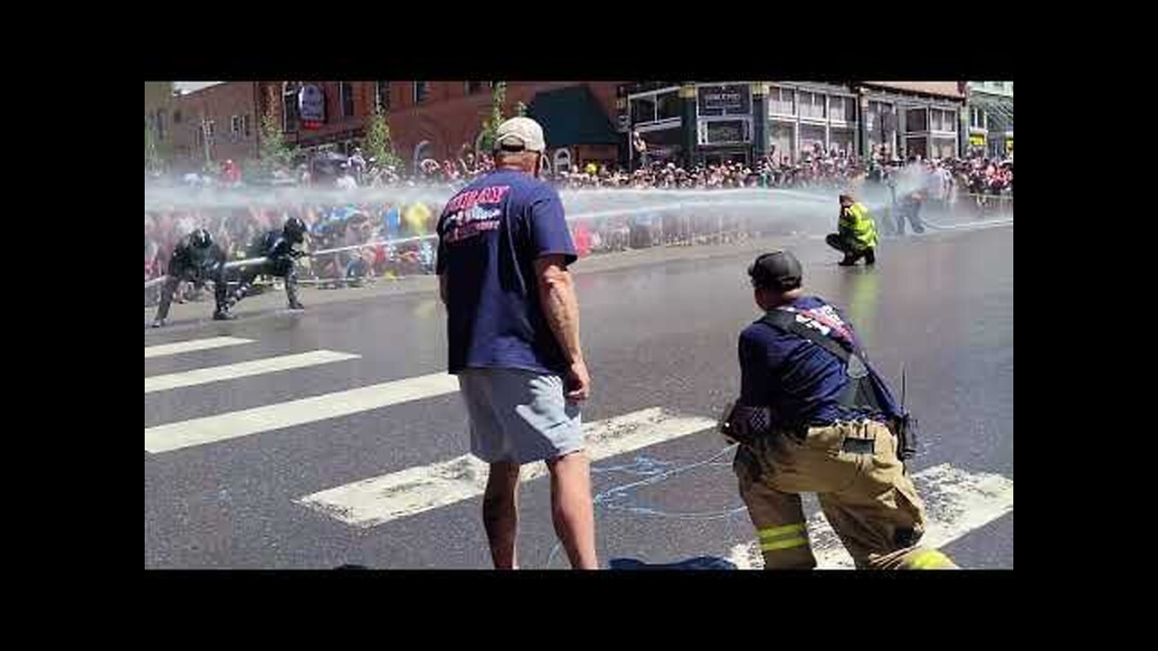 Ouray CO July 4th 2024 Main Event Title Fight Main Street Water Fight