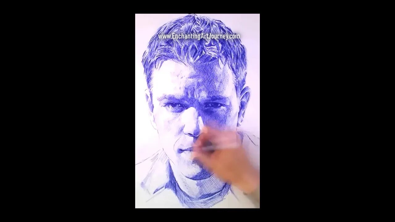 Ballpoint pen cross hatching