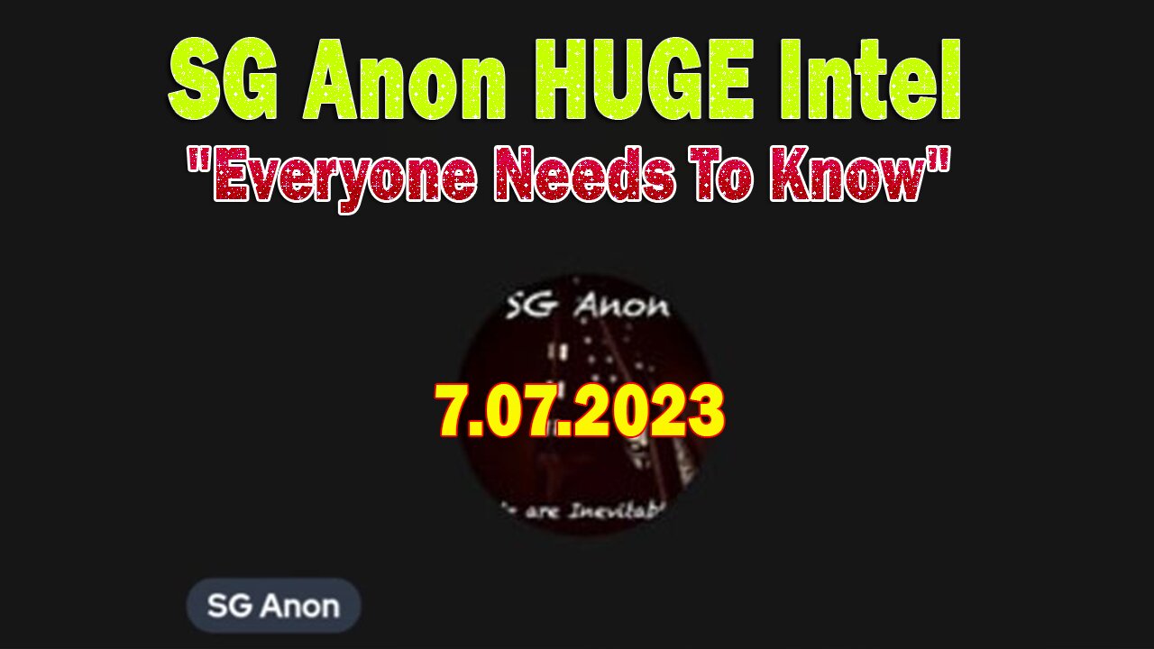 SG Anon HUGE Intel: "Everyone Needs To Know"