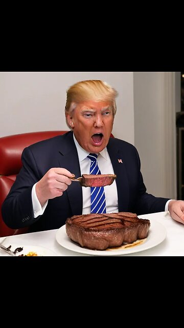 AI art: Donald Trump eating a steak 🥩