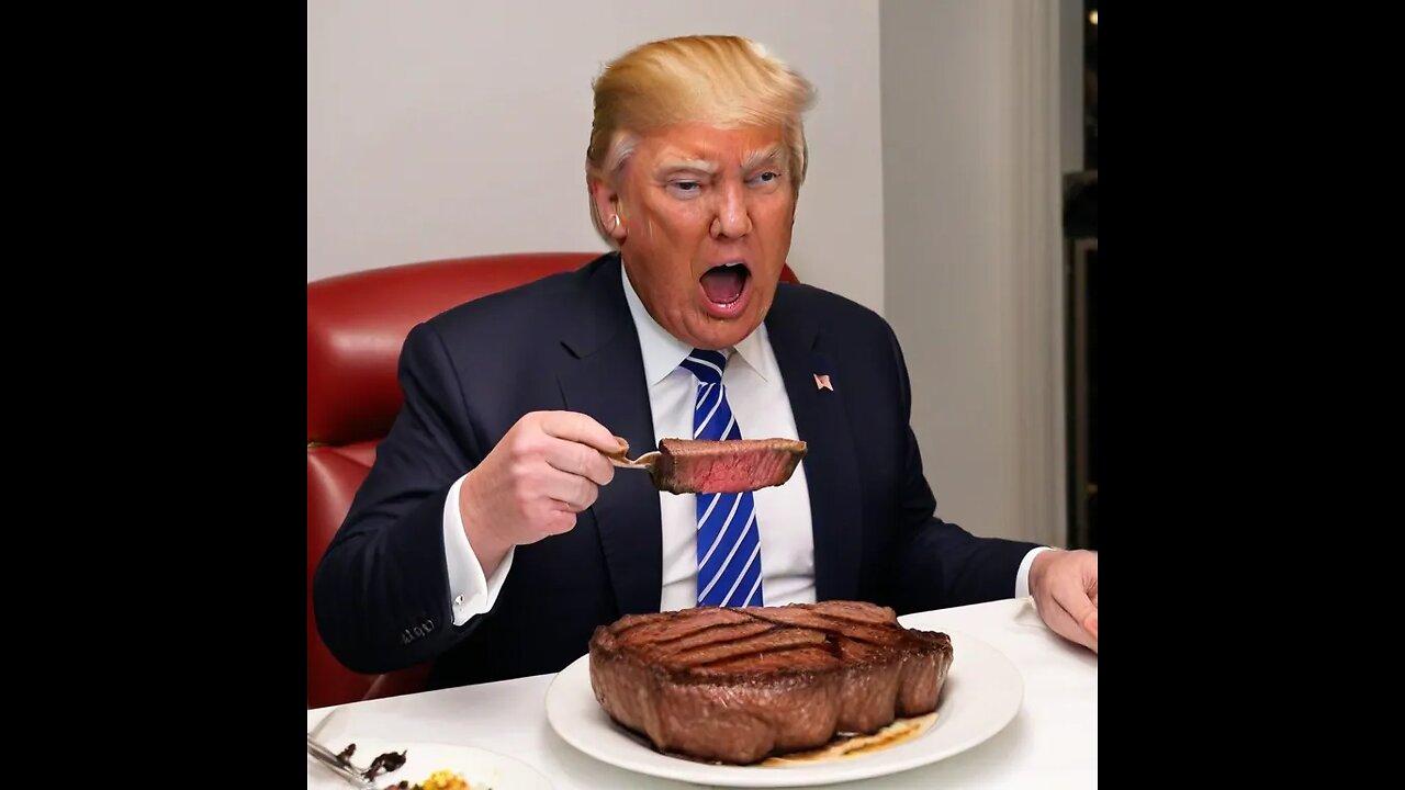 AI art: Donald Trump eating a steak 🥩