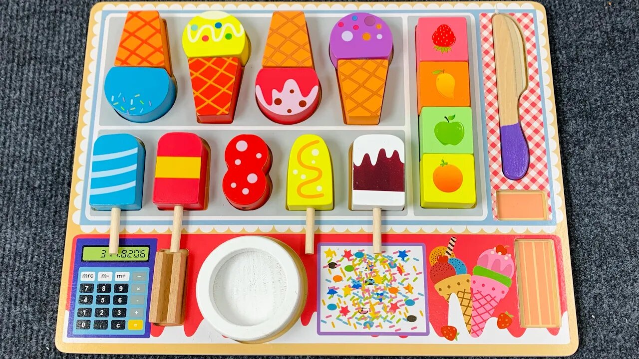 [ToyASMR] Satisfying with Unboxing Ice Crean Shop Puzzle Wooden Toy | Relaxing Video No Talking