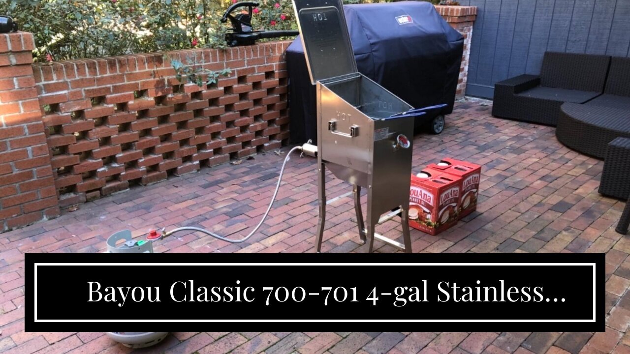 Bayou Classic 700-701 4-gal Stainless Bayou Fryer Includes 2 Stainless Mesh Baskets Fry Thermom...
