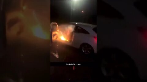 Messers Light Firework And It Backfires Right Into Their Car