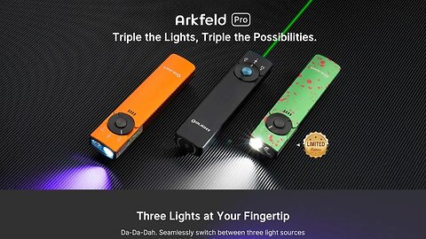 The New Olight Arkfeld Pro 3 lights a bigger battery and 30% brighter light !