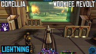 SWTOR Lightning Sorcerer Gameplay | Corellia Heroic Mission - Wookiee Revolt