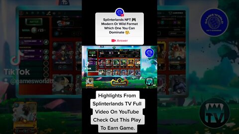 🎯 Splinterlands Tv Highlights 📺 #shorts