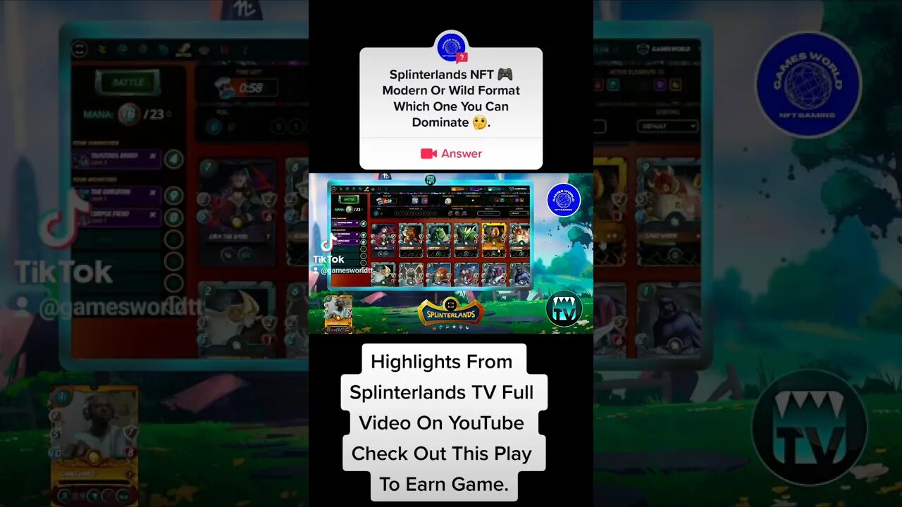 🎯 Splinterlands Tv Highlights 📺 #shorts