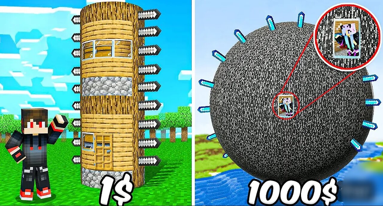 $1 vs $1,000,000 Illegal Base Minecraft