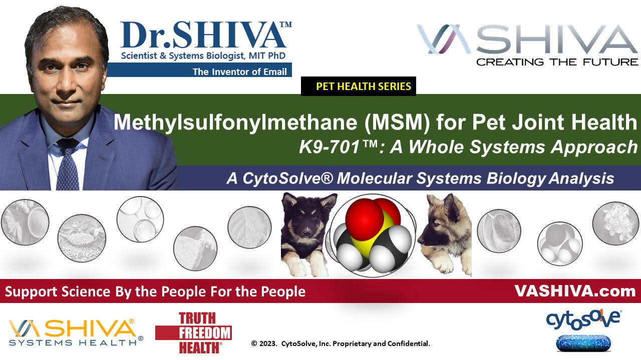 Dr.SHIVA™: MSM for Pet Health K9-701™: A Whole Systems Approach(2/24)