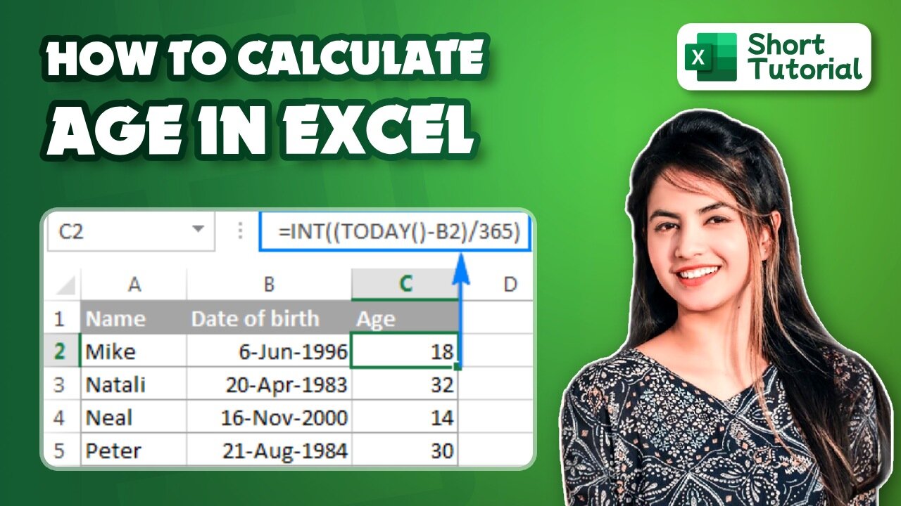 How to calculate age in Excel with birth year