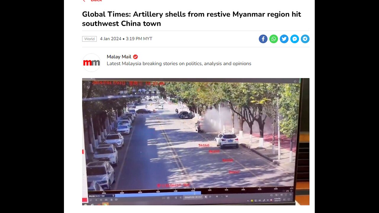 Artillery shells from restive Myanmar region hit Chinese town