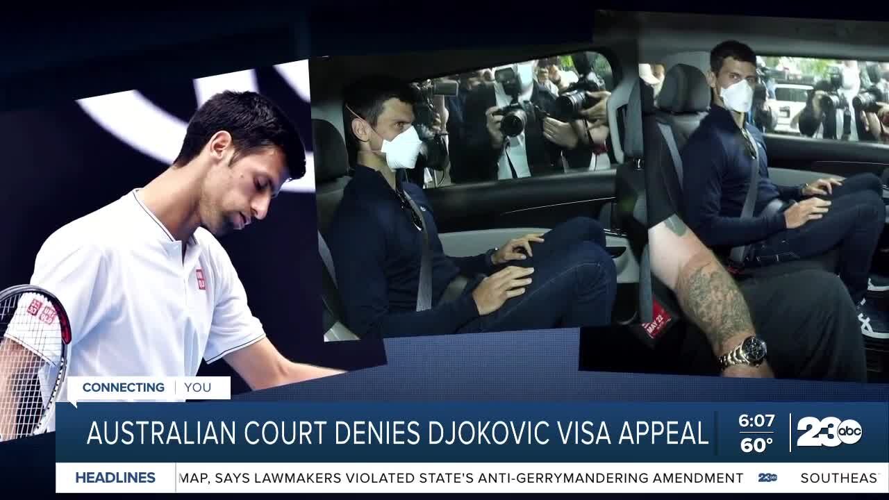 Australian court denies Djokovic VISA Appeal