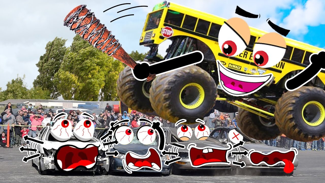 Monster Truck Crashes | Monster Jam World Finals | Doodles