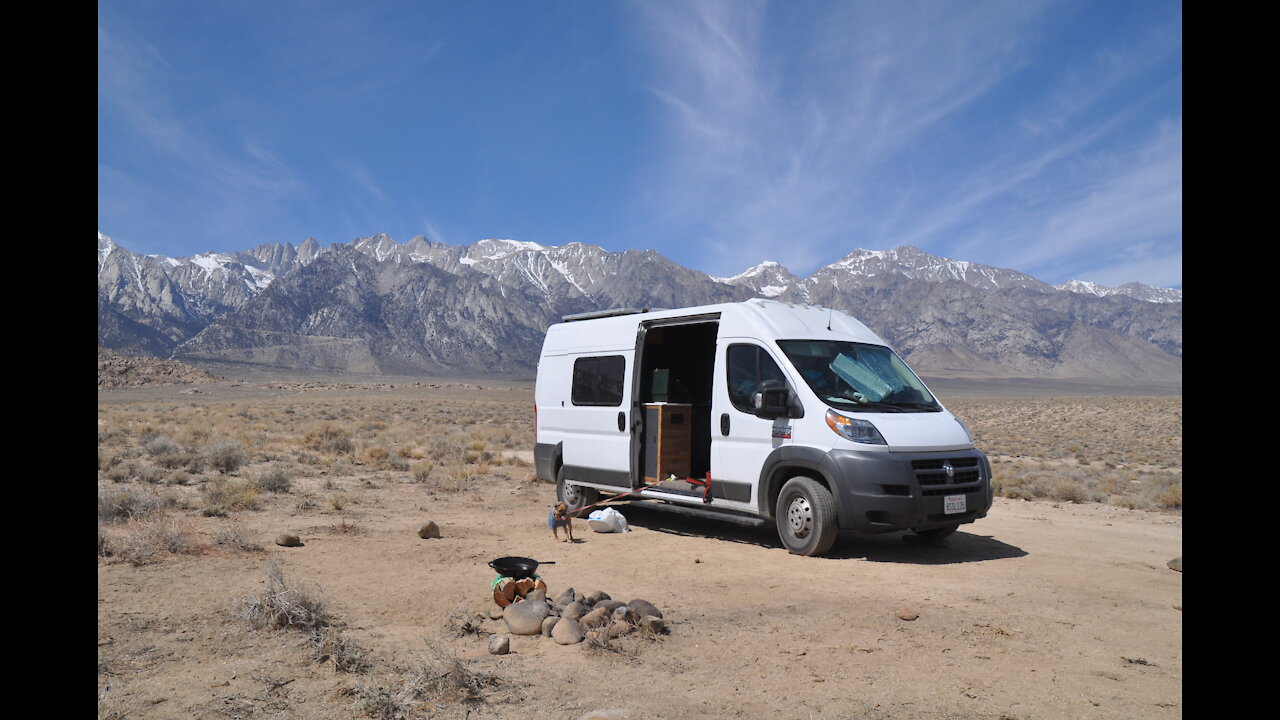 Alabama Hills Calif. in a camper van