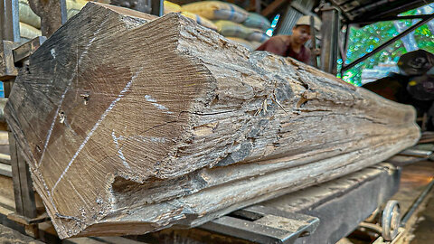 here is very amazing sawing valuable wood without safety