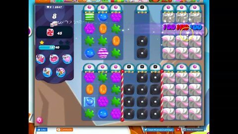 Candy Crush Level 3847 Talkthrough, 21 Moves 0 Boosters