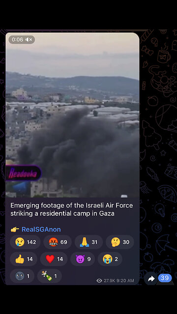 Emerging footage of the Israeli Air Force striking a residential camp in Gaza