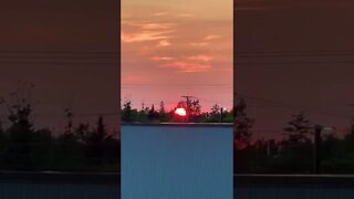 Red sun at sunset