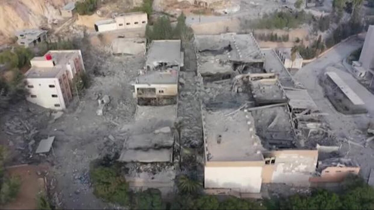 Drone pictures show damaged Syria Research Centre in Damascus after Israeli airstrikes overnight