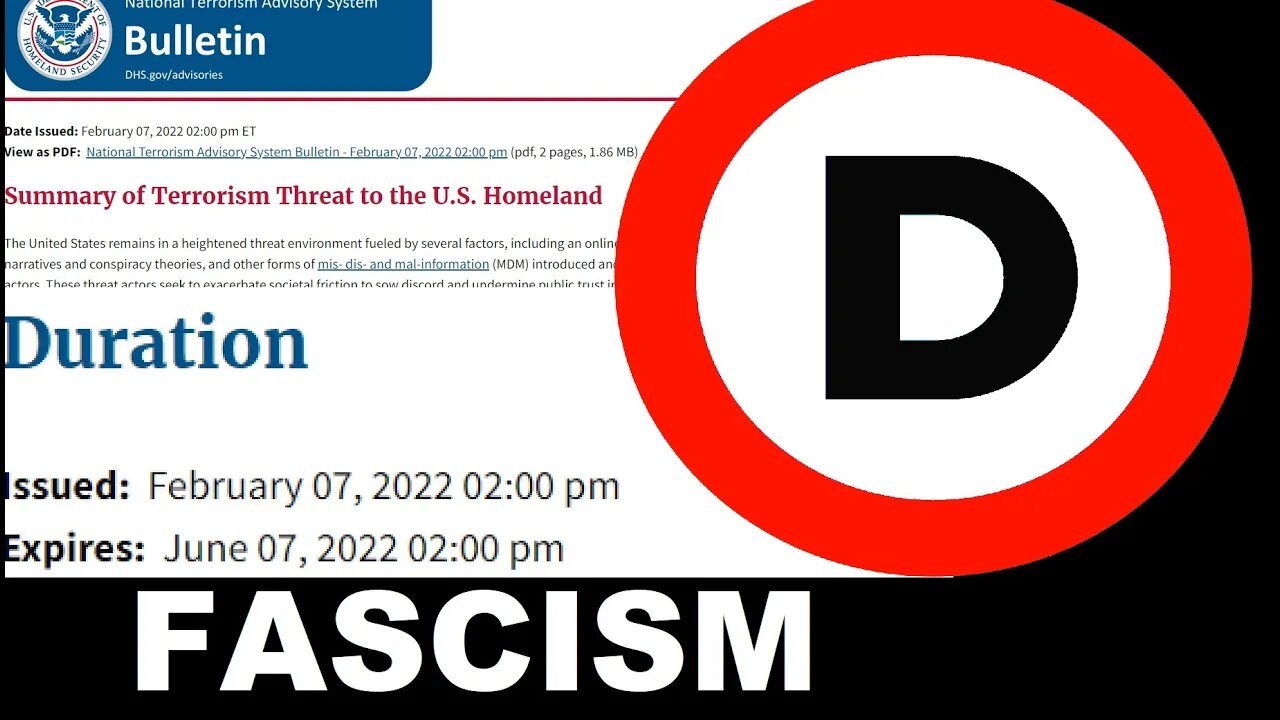 🚨DHS says freedom of speech leads to Terrorism, raised threat level due to criticisms of government