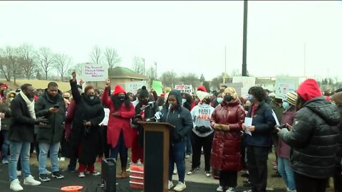 Rufus King High School students walk out of class, protesting gun violence