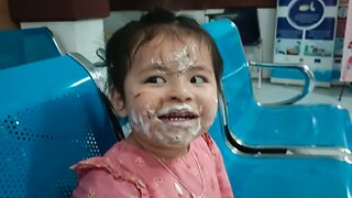 Baby Funny ice Cream eating