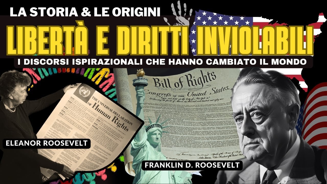 ROOSEVELT-Segnali dal passato,quando tutto ebbe inizio DOCUMENTARIO SUI DIRITTI UMANI INVIOLABILI DELL'ONU la dichiarazione dei diritti umani fu fatta dalla moglie del presidente Roosvelt è il testo più tradotto della storia in oltre 500 lingue